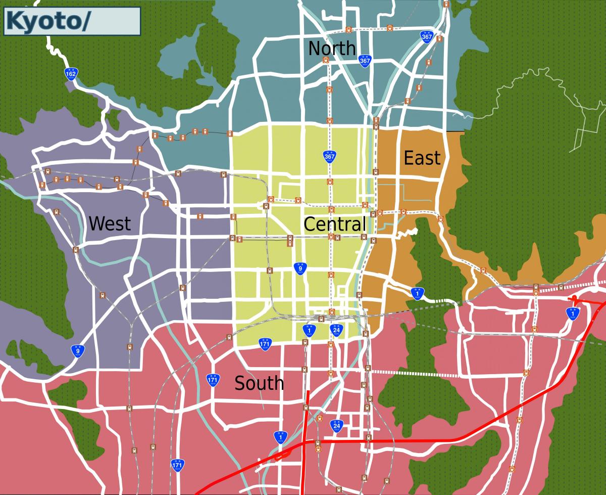 خريطة أحياء كيوتو